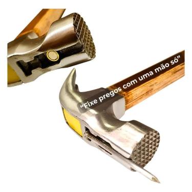 Imagem de 2X Martelo Unha Cabo Madeira Madeirite Longo Porta Prego Obr