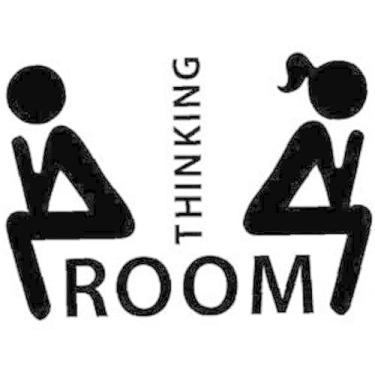 Imagem de Decalques de banheiro Thinking, decoração de parede, adesivos engraçados removíveis para quarto de pensamento feminino masculino mural para banheiro, banheiro, placa de banheiro decoração de casa