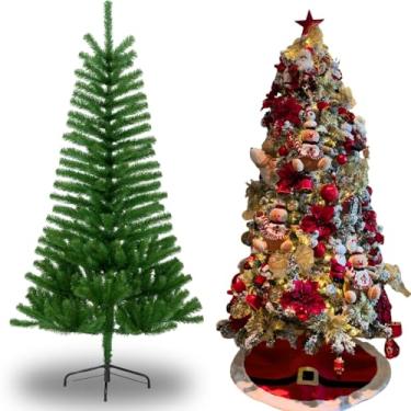 Imagem de Árvore de Natal 2,10m 600 Galhos Pinheiro Decoração Natalina Cheia Pinheirinho Natalino Pé de Ferro Premium