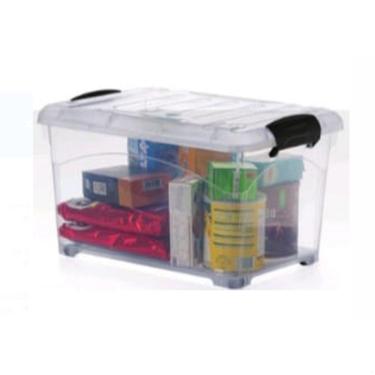 Imagem de Caixa Organizadora 65 Lts Transparente Com Travas E Rodinhas