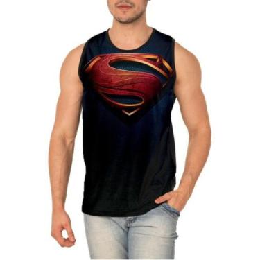 Imagem de Regata Brasão Super Homem Blusa Superman 164 - smoke, Preto, GG
