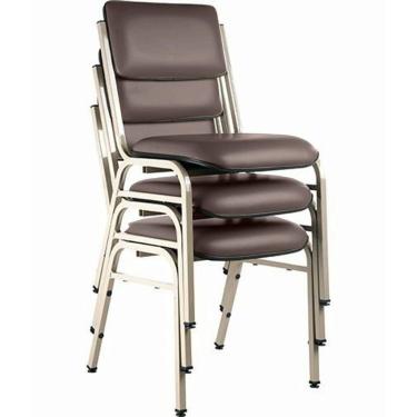 Imagem de Kit com 3 Cadeiras para Auditórios Linha Hotel Smart Marrom