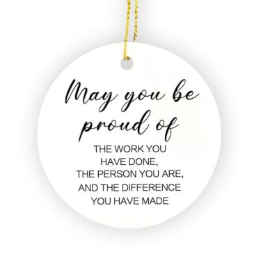 Imagem de FUGWN Ornamento inspirador, pode você se orgulhar do trabalho que você fez diferença para pendurar ornamentos para decoração de festa de árvore de Natal, presentes de agradecimento, enfeites