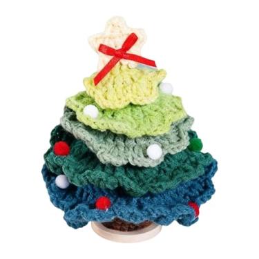 Imagem de CarpNettore Brinquedo de árvore de Natal de Crochê, Enfeite Decorativo Feito à Mão, Fio de Malha, Presente Criativo E Agradável, Adequado para Decoração de Casa, Verde, Tamanho real