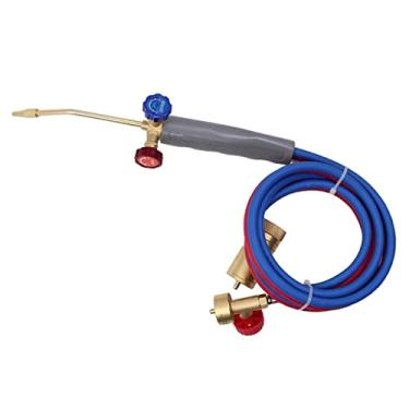 Imagem de Joia premium Kit de tocha de gás de cobre, tocha de solda de oxigênio para artesanato de precisão, metais e eletrônicos, construção de cobre, design de válvula segura, comprimento de 2000 mm