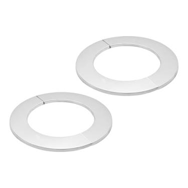 Imagem de bociloy 2 peças 3-1/2"/90 mm 304 flange de divisão de parede de aço inoxidável, capa de placa de escudo redonda para tubo, colar de tubo de água autoadesivo para cozinha, banheiro, lavanderia