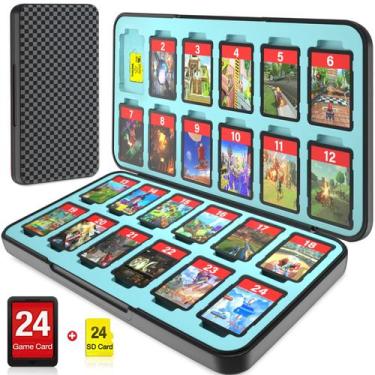 Imagem de Capa de jogo Switch CYKOARMOR com suporte para 24 jogos para Nintendo