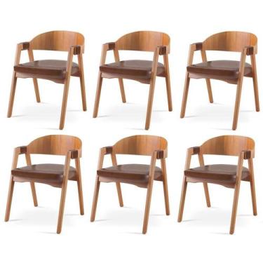Imagem de Kit 6 Cadeiras para Sala de Jantar Luna - Zurc Decor