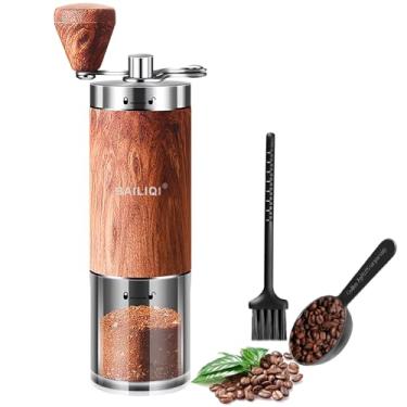 Imagem de Moedor de café manual, moedor de grão de café corporal de aço inoxidável, moedor cônico de cerâmica ajustável, moedores de café portáteis com alça dobrável