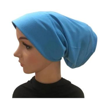 Imagem de Chapéu Tubular Feminino Hijab - Elástico, Liso e com Lenço de Papelão,