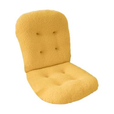 Imagem de KiBcsLic Almofada para cadeira de escritório, almofada de pelúcia com apoio para as costas, para assento para sedentários, hotel, cozinha, sala de jantar, Amarelo