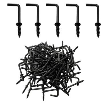 Imagem de 150 peças, 7 ganchos de parafuso em forma de ângulo reto, parafusos de 7/8 polegadas em forma de L para pendurar lâmpadas, plantas, decorações, utensílios de cozinha e artesanato DIY