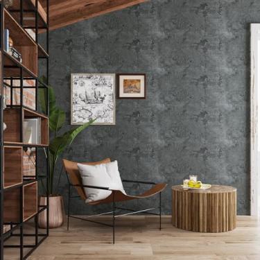 Imagem de VaryStyle Papel de parede cinza escuro de cimento rachado industrial falso papel de parede de contato de concreto para paredes de bancada 39.9 cm x 299.7 cm vinil texturizado autoadesivo para cozinha