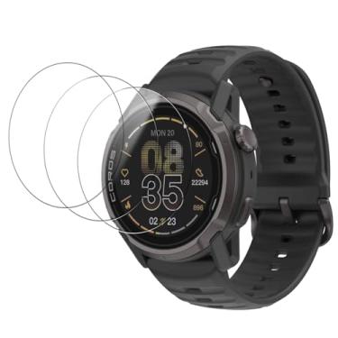 Imagem de Oshmirian Pacote com 3 protetores de tela para COROS APEX 4 42 mm – Película de vidro temperado 9H, antiarranhões, anti-impressões digitais, sem bolhas, à prova de estilhaçamento, à prova de poeira