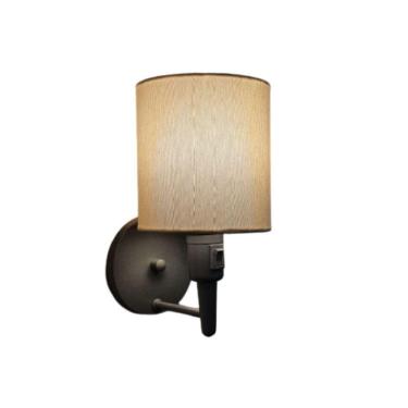 Imagem de Arandela Cilíndrica Md-2030 Cinza Com Liga E Desliga Cúpula Algodão Crú - Bivolt