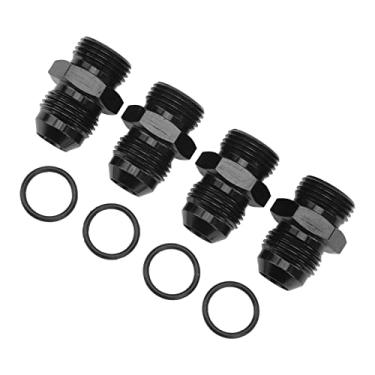 Imagem de Cryfokt Adaptador Masculino Durável do Trilho de Combustível do Orb Aplicação Larga para o Regulador de Pressão de Combustível, Bomba, 4 Pces 1500psi o Anel Masculino Encaixe para a Manutenção Carro