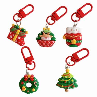 Imagem de Chaveiros de Natal, veados, grinaldas, árvores, renas, caixas de presente, luvas, 5 designs no total, adicione um pequeno presente à sua celebração de Natal! Perfeito para dar a colegas de classe