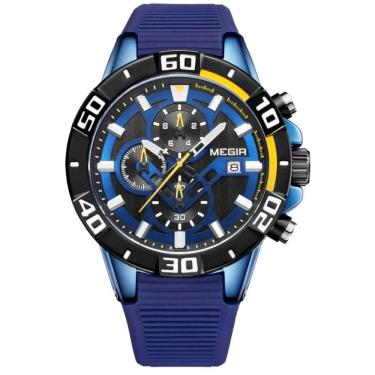 Imagem de Relogio masculino esportivo comcronógrafo silicone a prova d´agua quartzo