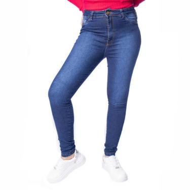 Imagem de Calça Jeans Feminina Jezzian Cigarrete Bolsos Azul-Feminino