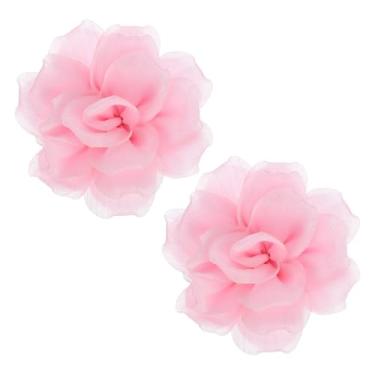 Imagem de PATIKIL 2 peças broche de flor de tecido de cetim grande de 12 cm para mulheres broches florais elegantes de organza para casamento, dança, festa, roupas, vestido, chapéu, acessórios, rosa