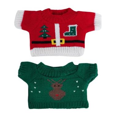Imagem de 2 peças fantasia de porquinho-da-índia suéter de malha roupas de furão 10 cm roupas de coelho para cachorro roupa de animal pequeno (tamanho único, Natal)