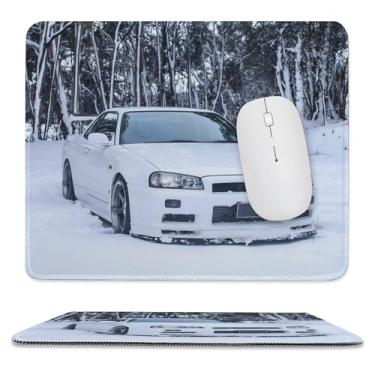 Imagem de Mouse pads quadrados neve inverno JDM carro R32 estático gaming mouse pads base de borracha antiderrapante suprimentos tapete de mouse pad de borracha impermeável mesa mesa pad para escritório casa 25