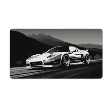 Imagem de Arte em preto e branco JDM NSX Tapete de mouse pad de mesa de carro antiderrapante grande material de escritório tapete de mesa de borracha impermeável almofada de escrita para escritório jogo casa 40