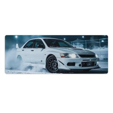 Imagem de HouLaiZhe Lancer Drift Car Snow JDM Gaming Mouse Pads JDM Car Desk Pads Grandes Mousepads para Teclado Desktop Tapete de Computador 30 x 80 cm