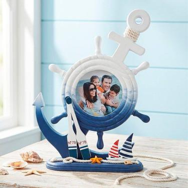 Imagem de Porta Retrato Mesa Decoração Casa De Praia Timão Oceano 4x4