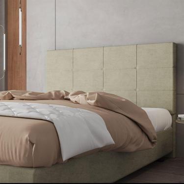 Imagem de Cabeceira Estofada Casal 140 Cm Marte Veludo Skybox Bege