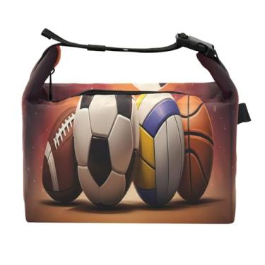 Imagem de STAYTOP Lancheira de jogo de bola com fivela de alça, lancheira isolada para meninos e meninas, lancheira térmica para trabalho escolar