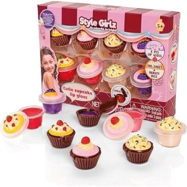 Imagem de Cupcake Gloss Infantil, Hidratante Labial para Meninas, Kit com 8 Batons, Estilo Kids