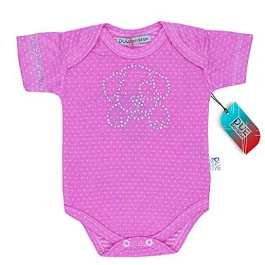 Imagem de Body Bebê Bolinhas Strass Manga Curta Rosa