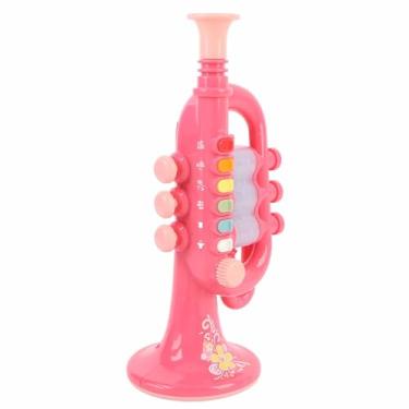 Imagem de TOPINCN Brinquedo de Trompete para Crianças, Instrumentos de Plástico, Música Falsa, Portátil, Brinquedos Educativos, Músicas de Ensino, Musical (Azul)
