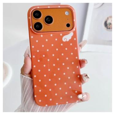 Imagem de Weonmov Capa para iPhone 17 Pro Max, linda estampa de asas de anjo, capa rígida de proteção à prova de choque para mulheres meninas homens 6,9 polegadas - laranja