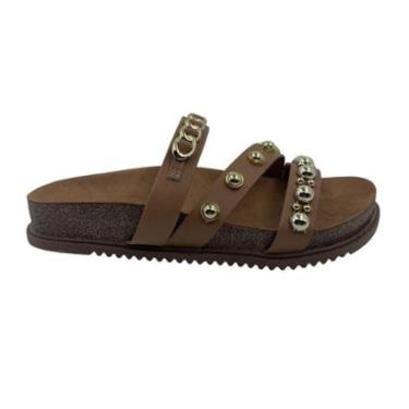 Imagem de Tamanco Papete Beira Rio com Enfeites Bege 8523117 - Camel 40-Feminino