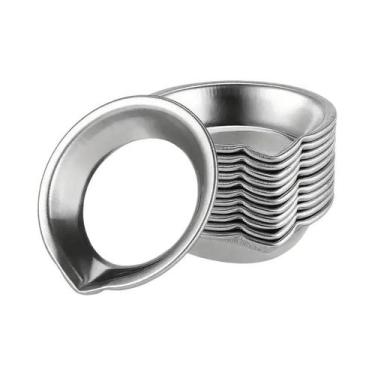 Imagem de Paleta De Maquiagem Em Aço Inoxidável 12 Peças, Bandeja Redonda Pequen