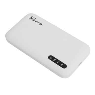 Imagem de Luqeeg Roteador Hotspot Portátil 5G WiFi 6 de Alta Velocidade IP67 Resistente para Viajantes ABS Branco 5,35 X 2,83 X 0,63 pol.