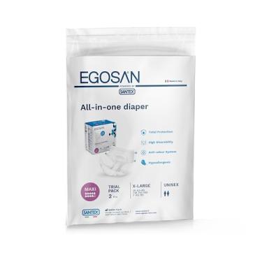 Imagem de EGOSAN Maxi Incontinence Calcinha de fralda para adultos com máxima absorção e abas ajustáveis para homens e mulheres (fraldas, 2 unidades (amostra extragrande))
