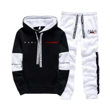 Imagem de Conjunto De Moletom Masculino Casual Para Outono E Inverno Com Estampa