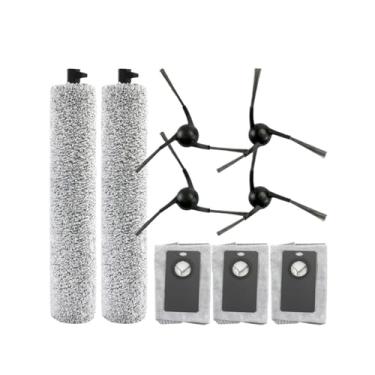 Imagem de Peças de reposição compatíveis com a máquina de varrer piso Uwant U300/U300 Max, inclui pano de rolo, saco de pó e escova lateral, peças sobressalentes de aspirador de pó(14)