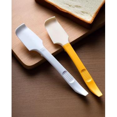 Imagem de 2 espátulas e raspadores versáteis de silicone – Espátula de manteiga 2 em 1 e ferramenta de mistura para decoração de bolos, cozimento e tarefas de cozinha sem esforço DJA277-03
