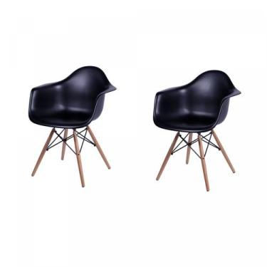 Imagem de Kit 2 Poltronas Com Braço Base Madeira Eames - OR Design