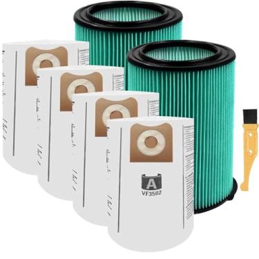 Imagem de ECOMAID Filtro de substituição plissado de 5 camadas VF6000 compatível com aspiradores de pó molhado e seco Ridgid 15-20 galões WD5500 WD0671 WD6425 WD7000 WD1280 WD1851 WD1680 WD1956 RV2400A 1400A