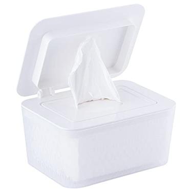 Imagem de Porta-lenços umedecidos suporte dispensador com tampa caixa de armazenamento de lenços à prova de poeira para escritório em casa multifuncional caixa de papel seco úmido capa de caixa de lenços (cor