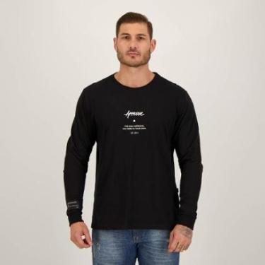 Imagem de Camiseta Approve Manga Longa Yourself Preta-Masculino