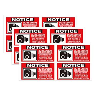 Imagem de Adesivo de vinil para gravação de áudio e vídeo 5 x 10 cm - o veículo está equipado com dispositivos de gravação de áudio e vídeo consentimento ao inserir adesivos de carro para-choques acessórios 12