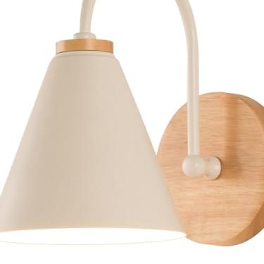 Imagem de Domary Lâmpada de Parede Decorativa Curvada, Livre de Ferrugem, Longa Vida útil, Ferro, Madeira, Sala Estar, Quarto, Corredor, Estudo, Cabeceira, Iluminação Interna (Sem lâmpada LED)