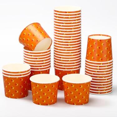 Imagem de Suclain 50 tigelas de lanche de papel com tema de anime 170 g tigelas descartáveis de sorvete de sobremesa copos de sorvete de desenho animado descartáveis para sopa de iogurte Sundae chá de bebê