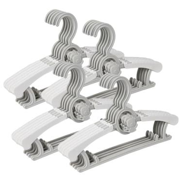 Imagem de Bondream Cabides ajustáveis para berçário, pacote com 20 cabides ultrafinos antiderrapantes para roupas e calças para recém-nascidos, bebês e crianças, cinza